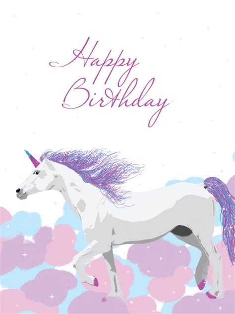 Unicorn Happy Birthday Card - Spots of Joy