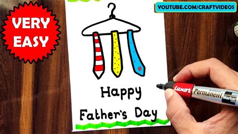 How To Draw Fathers Day Card Fathers Day Drawing Youtube