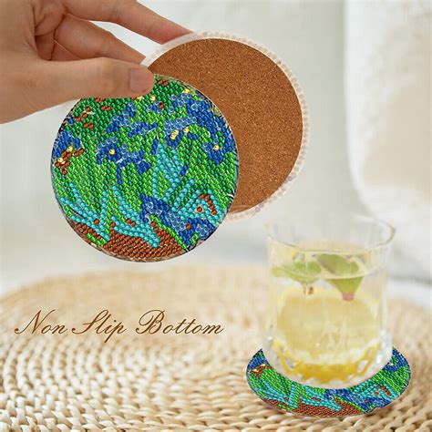 Pcs Diamond Painting Art Coaster Kit Maple Leaf Acrylic Fruit For