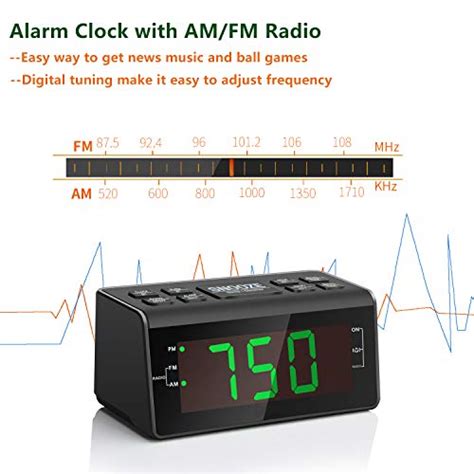 Jingsense Digital Alarm Clock Radio With Am Fm Radio 1 2” Big Digits Display Sleep Timer