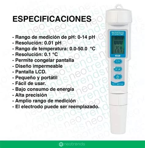 Medidor De Ph Digital Phmetro Anti Agua Peachimetro En Venta En Capital