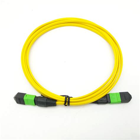 Mpo Mpo Female Mpo Mtp Cable Sm 12 Core Patch Cord Yellow Cable 10m