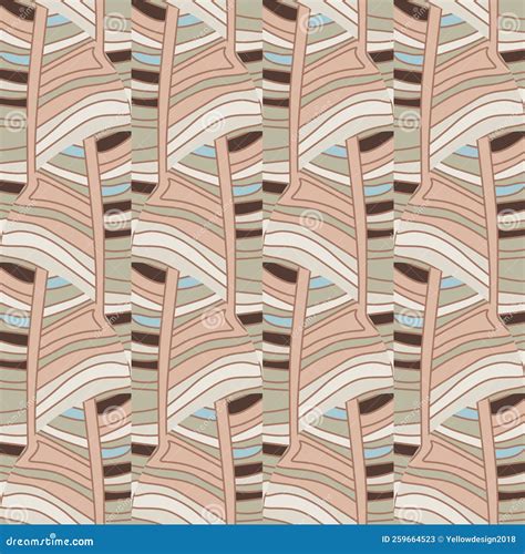 Abstract Linear Seamless Pattern Outline Waves Tile Endless Wallpaper