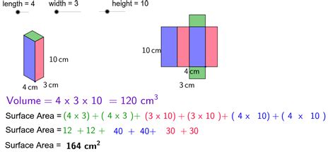 Rectangular Prisms Surface Area And Volume GeoGebra