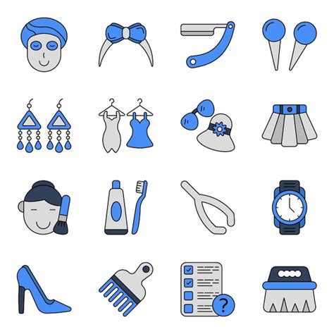Premium Vector Pack Of Fashion Accessories Flat Icons