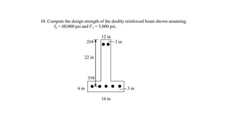 Solved 10 Compute The Design Strength Of The Doubly Chegg
