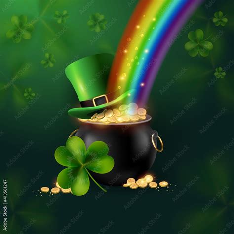Shamrock And Rainbow Background