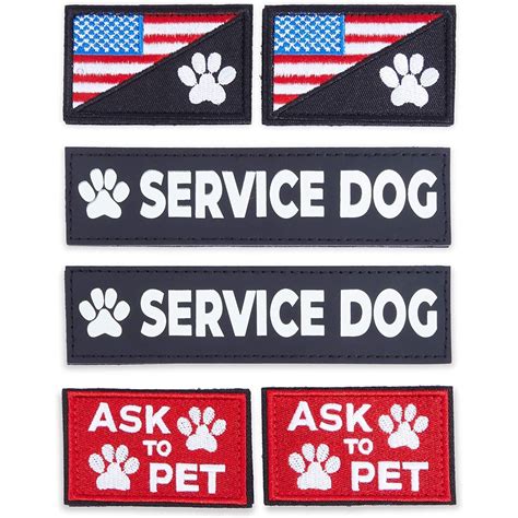 Service Dog Vest Patches, Ask to Pet Patch Set in 3 Designs (6 Pack ...