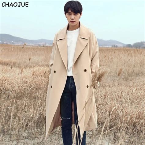 Chaojue Trench Coat Men 2017 Springautumn Europe Brand Loose Coats S