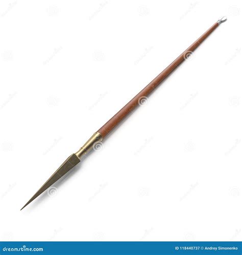 Ancient Greek Spear On White. 3D Illustration Stock Illustration ...