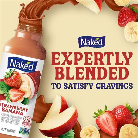 Naked Juice Strawberry Banana Flavored Fruit Smoothie Blend Fl Oz Walmart In