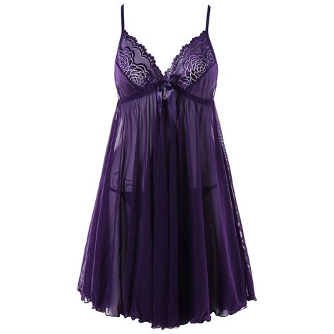 Women Sexy Night Sleep Dress Empire Waisted Spaghetti Strap Lingerie Babydoll Dress