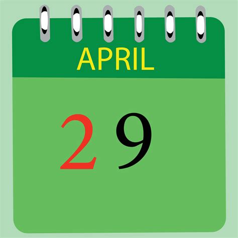 April 29 Calendar Daily Icon Date Month 26368561 Vector Art At