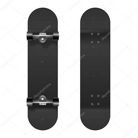 Skateboarding Vector Realista D Negro En Blanco Monopat N Icono