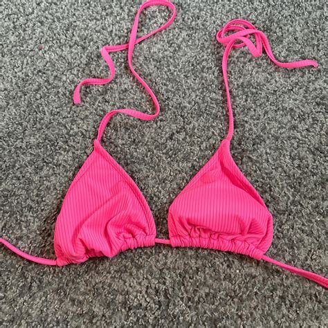 Hot Pink Bikini Top Never Worn Hot Pink Bikini Depop