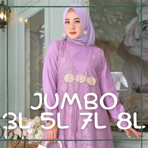 Jual Gamis Brukat Jumbo Bahan Toyobo Starla Dress Gamis Pesta Kondangan