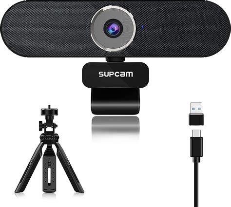 SUPCAM Webcam with Microphone and Speaker, HD 4K Web Camera Laptop ...