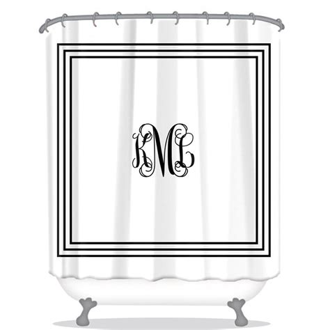 Monogram Shower Curtain Classic Black Shower Curtains Custom Shower