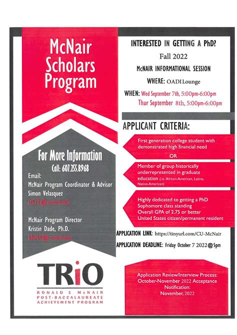 McNair Scholars Info Sessions - Cornell