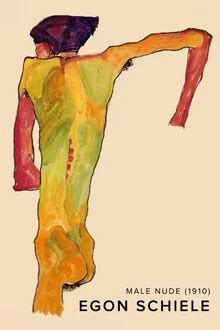 Art Classics Wall Art Egon Schiele Male Nude Propping Himself Up Photocircle