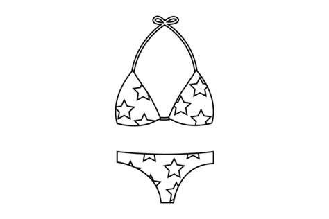 Star Pattern Bikini Outline Graphic By Daisy Things Creative Fabrica