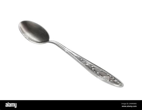 Shiny Golden Tea Spoon Isolated On White Stock Photo Alamy