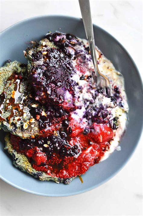 Blueberry Pancakes With Homemade Jam The Bright Bird