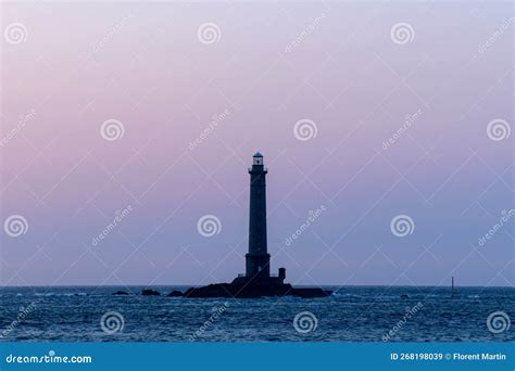 The Cap De La Hague Lighthouse At Sunset Time In Europe France