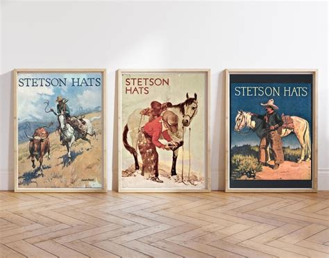 Digital Downloads Vintage Stetson Hat Advertising Posters Etsy