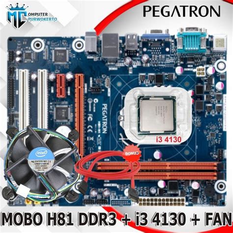 Jual Mainboard Motherboard H81 Pegatron Dengan Processor I3 4130 Dan