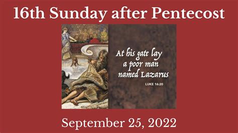 Th Sunday After Pentecost September Th Youtube