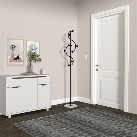 Red Barrel Studio Steel Freestanding 8 Hook Coat Rack With Marble