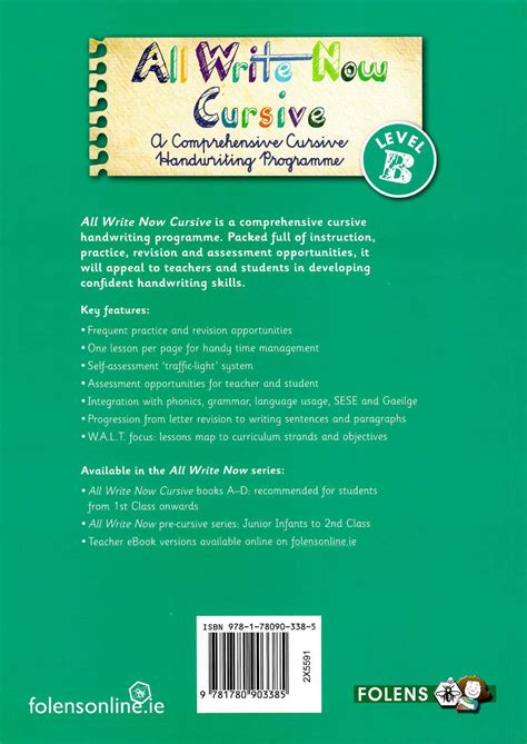 All Write Now Cursive Book B 4th Class Schoolbooks Ie