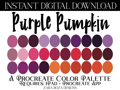 Purple Pumpkin Halloween Color Palette Graphic by ZaraRozaDesigns · Creative Fabrica