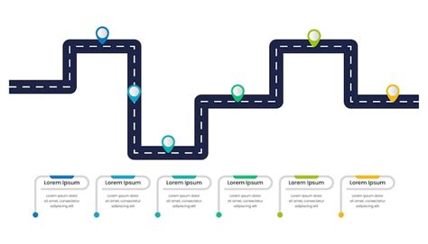 Plantilla De Infografía Empresarial De Hoja De Ruta Vector Premium