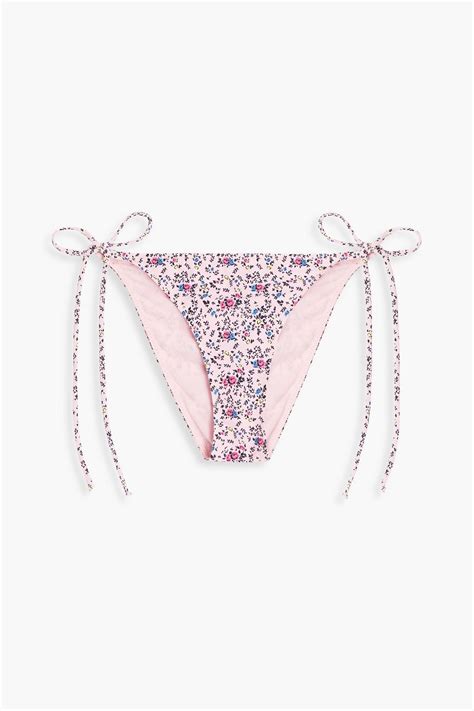 Ganni Tief Sitzendes Bikini H Schen Mit Floralem Print The Outnet