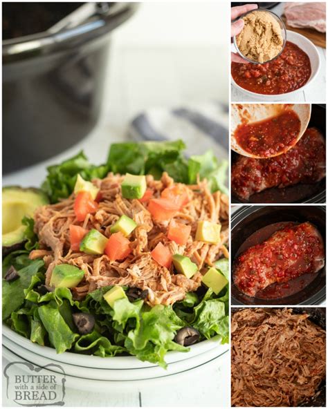 Easy Slow Cooker Sweet Pork Butter With A Side Of Bread