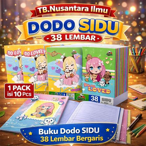 jual buku tulis bergaris dodo sidu  lembar  pack isi  pcs buku