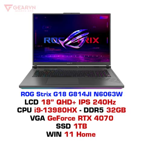 Laptop gaming ASUS ROG Strix G18 G814JI N6063W – GEARVN.COM