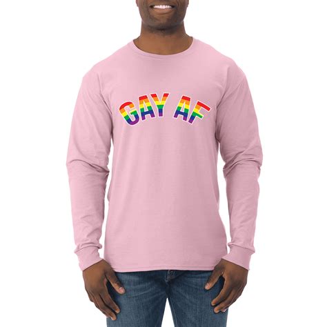 Wild Bobby Gay AF Rainbow Ally Design LGBT Pride Mens Long Sleeve Shirt Walmart