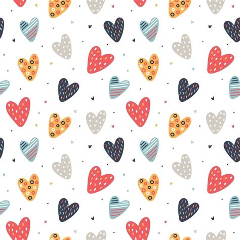 Hand drawn hearts pattern | Heart hands drawing, Valentines patterns ...