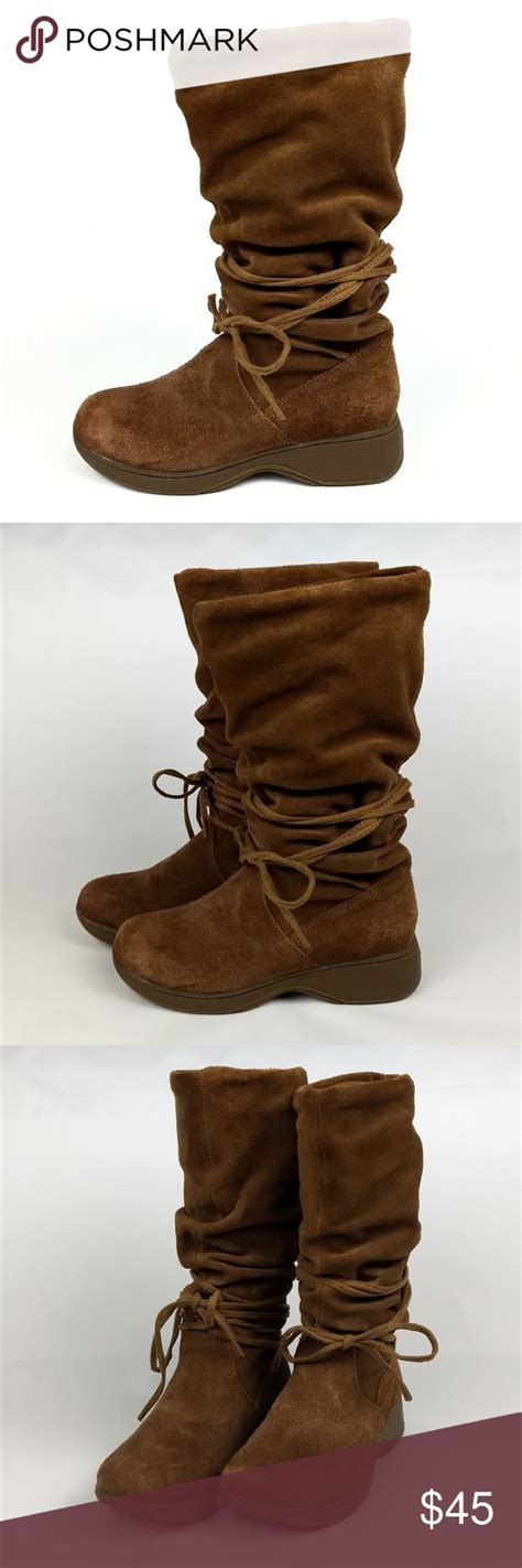 Skechers Tan Brown Suede Slouch Fashion Boots 7 5 Fashion Boots