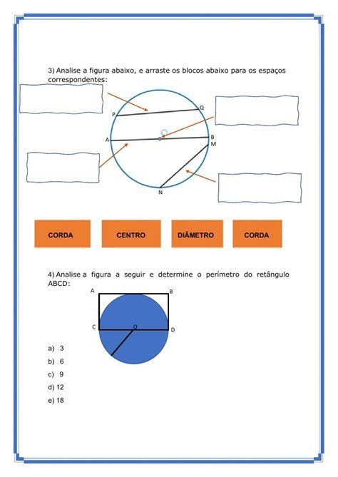 ângulos Na Circunferência Exercícios 9 Ano Pdf