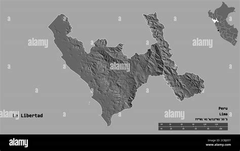 Shape Of La Libertad Region Of Peru With Its Capital Isolated On