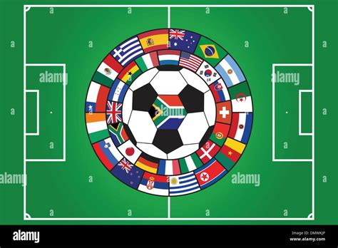 Vector Of Soccer Ball With Flag Of South Africa Stock Vector Image