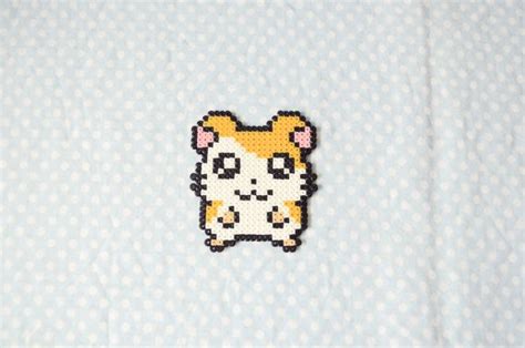 Cute Hamtaro Hama Beads Keychain By CreepyMermaiid On Etsy 2 50