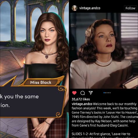 Saw this post on Instagram last night. Gene Tierney kinda looks like