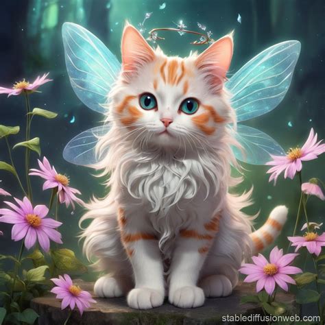 Cute Cat Fairy Image Stable Diffusion Online