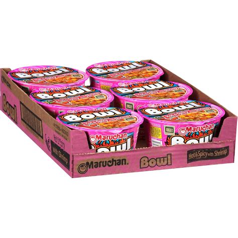 Amazon Maruchan Bowl Hot Spicy Shrimp Flavor 3 32 Oz Pack Of 6 Ramen Noodles