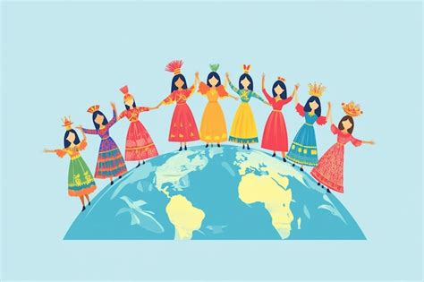 Women Standing Top Of Illustration Premium Ai Generated Vector